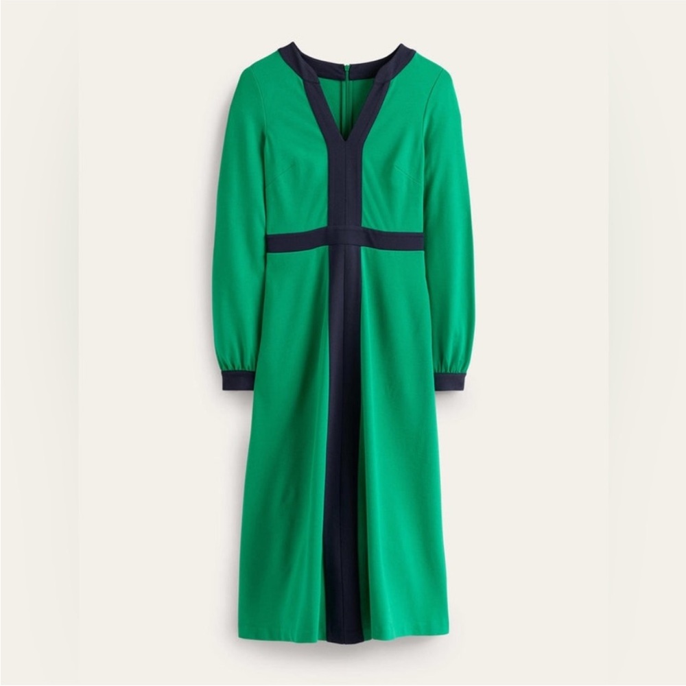 Boden Green and Black Midi Dress